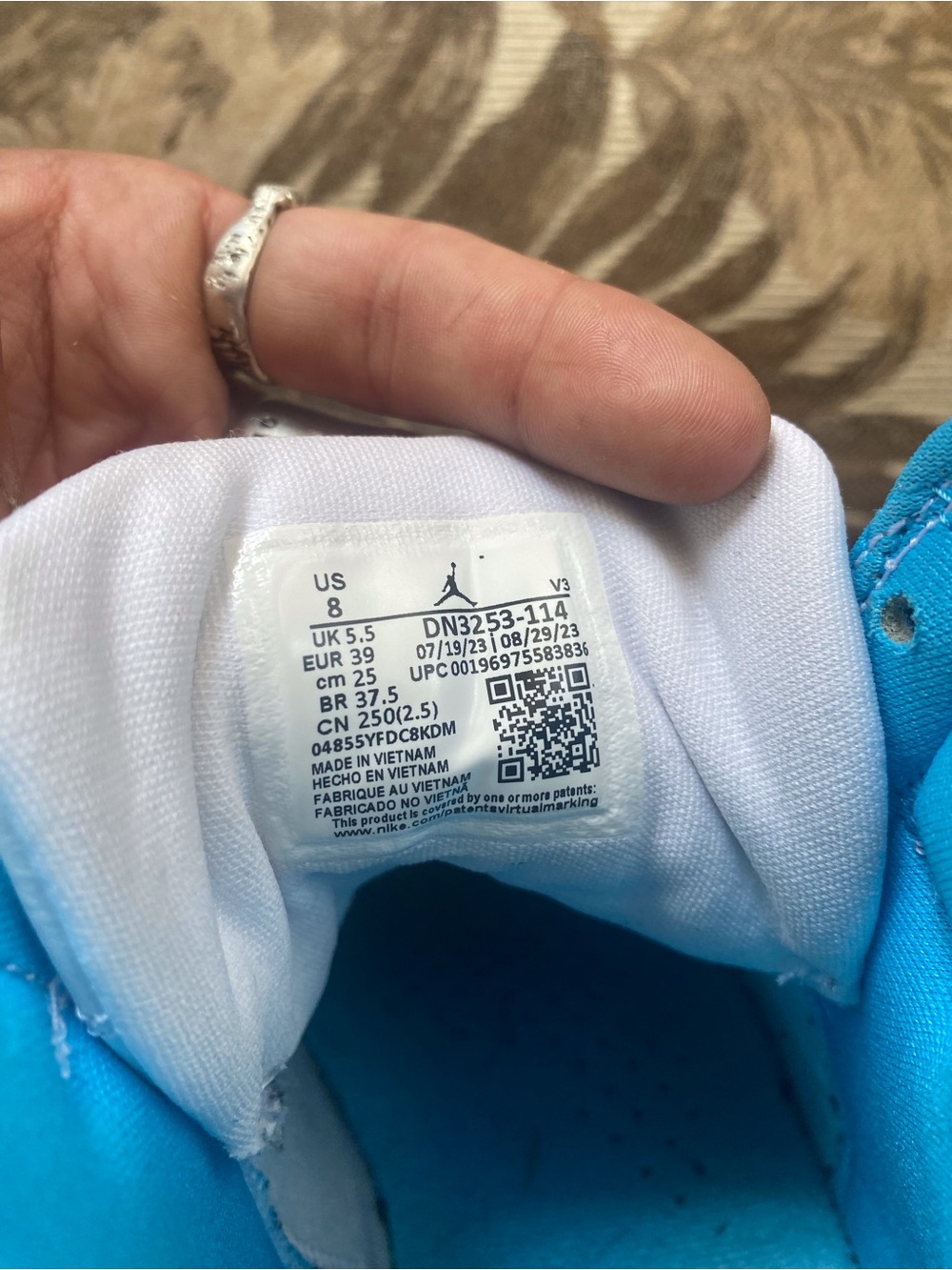 Nike Air Jordan 1 Elevate High White Dark Powder Blue Women’s 8 - Picture 8 of 8